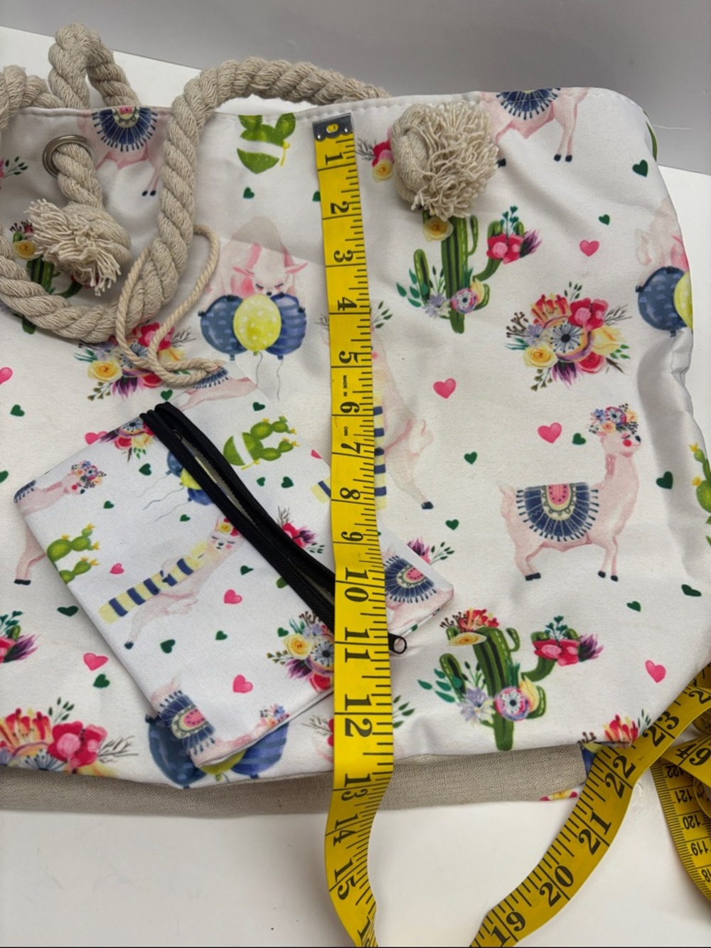 Llama Beach Bag with Coin Purse - Picture 6 of 6